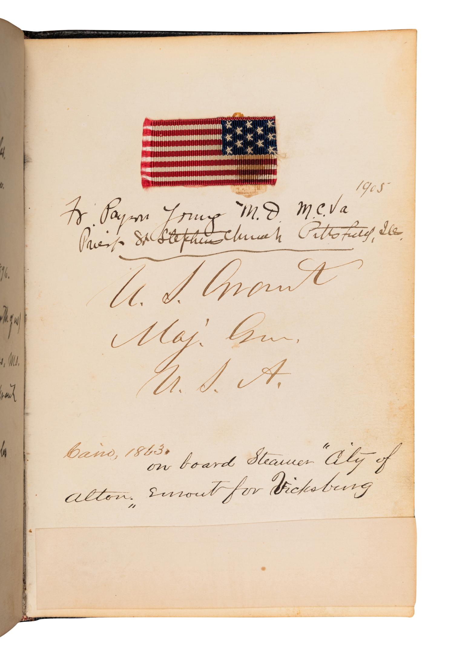 [LINCOLN, Abraham (1809-1865), and others--AUTOGRAPH ALBUM]. An autograph album, c.1860’s, assembling more than 140 signatures and inscriptions by various statesmen, military officers and other prominent figures of the Civil War Era, including three present, past or future Presidents.