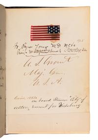 [LINCOLN, Abraham (1809-1865), and others--AUTOGRAPH ALBUM]. An autograph album, c.1860’s, assembling more than 140 signatures and inscriptions by various statesmen, military officers and other prominent figures of the Civil War Era, including three present, past or future Presidents.