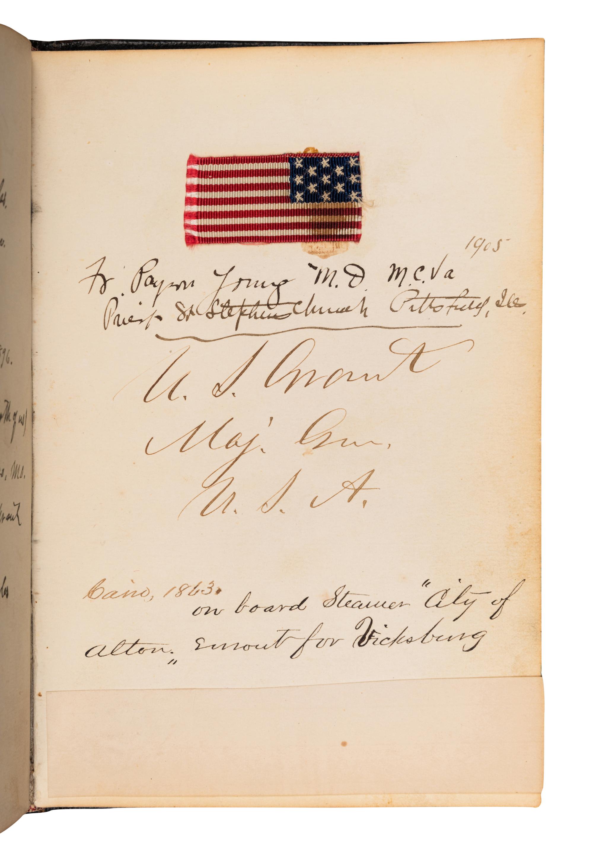 [LINCOLN, Abraham (1809-1865), and others--AUTOGRAPH ALBUM]. An autograph album, c.1860’s, assembling more than 140 signatures and inscriptions by various statesmen, military officers and other prominent figures of the Civil War Era, including three present, past or future Presidents.