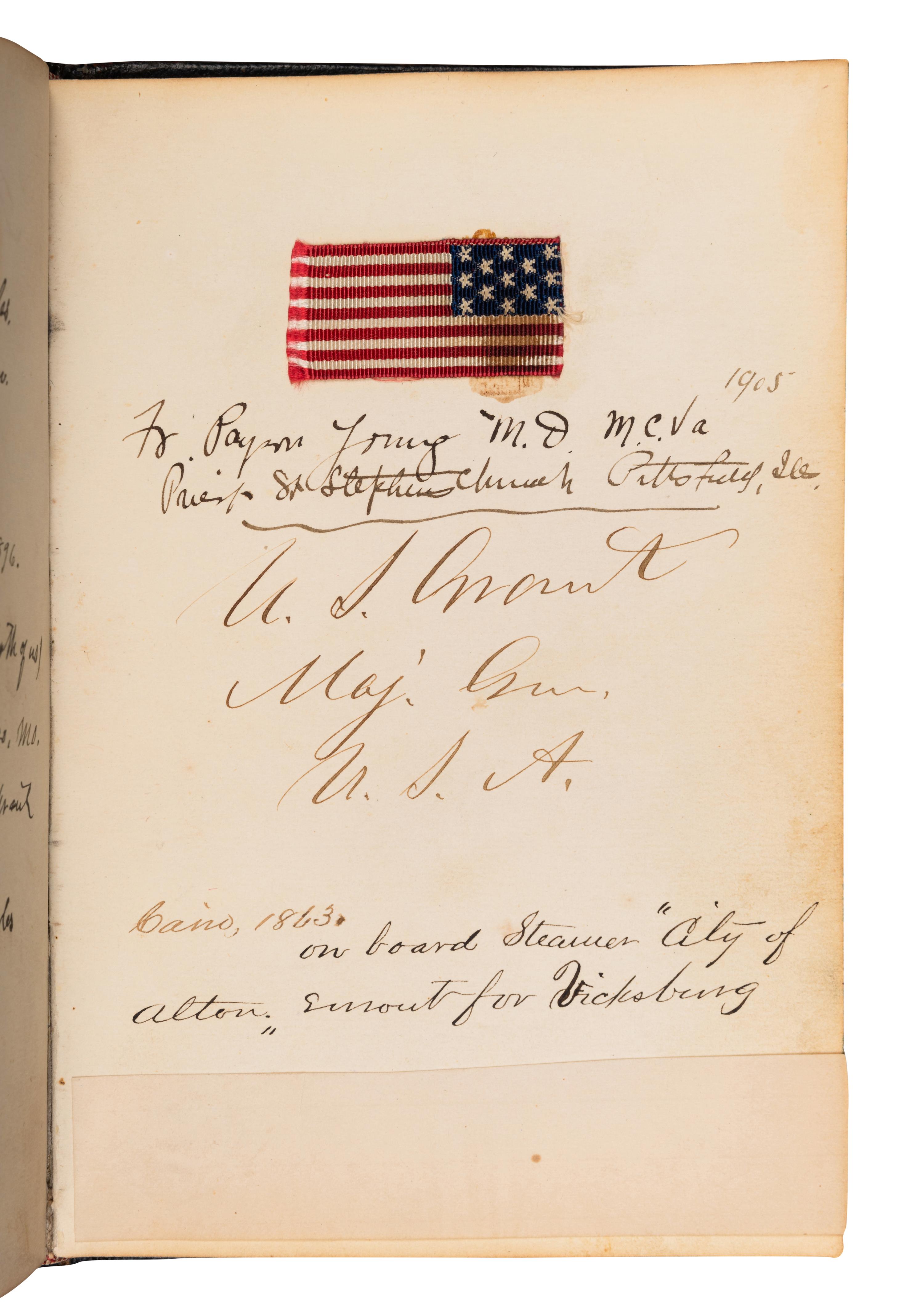 [LINCOLN, Abraham (1809-1865), and others--AUTOGRAPH ALBUM]. An autograph album, c.1860’s, assembling more than 140 signatures and inscriptions by various statesmen, military officers and other prominent figures of the Civil War Era, including three present, past or future Presidents.