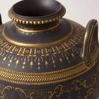 A Wedgwood Gilded Black Basalt Handled Vase UK, 1890s