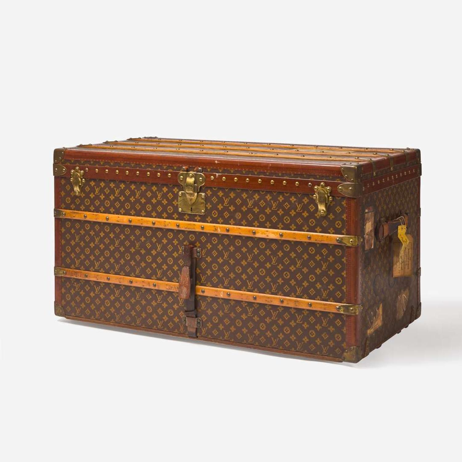 A Louis Vuitton Monogrammed Canvas Steamer Trunk Early 20th-century