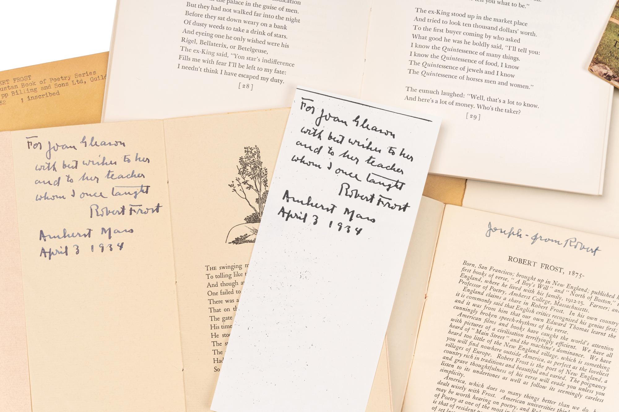[FROST, Robert (1874-1963)]. A large archive of materials relating to the life and work of Robert Frost as collected by his cousin, Joseph W.P. Frost.
