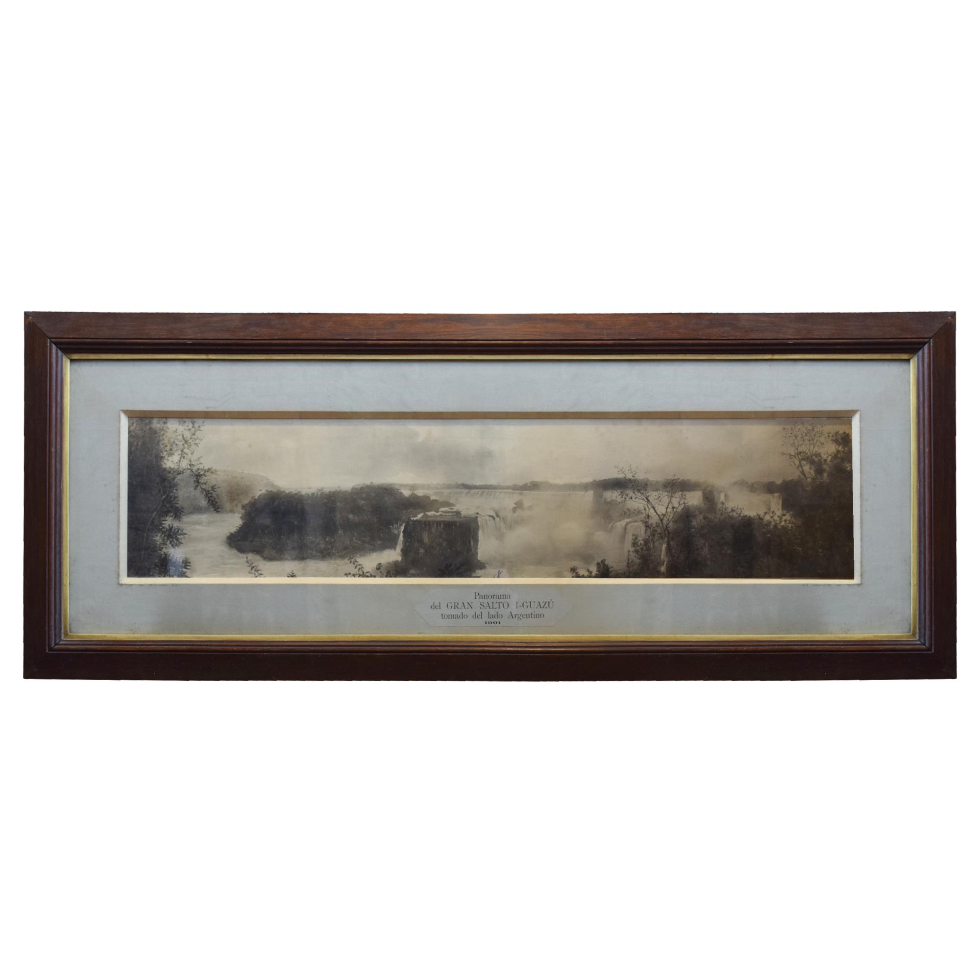 A Panoramic Photograph of Iguazu Falls, Enrique Carlos Moody 63" W x 1.5" D x 25" H — Argentina, Circa 1900