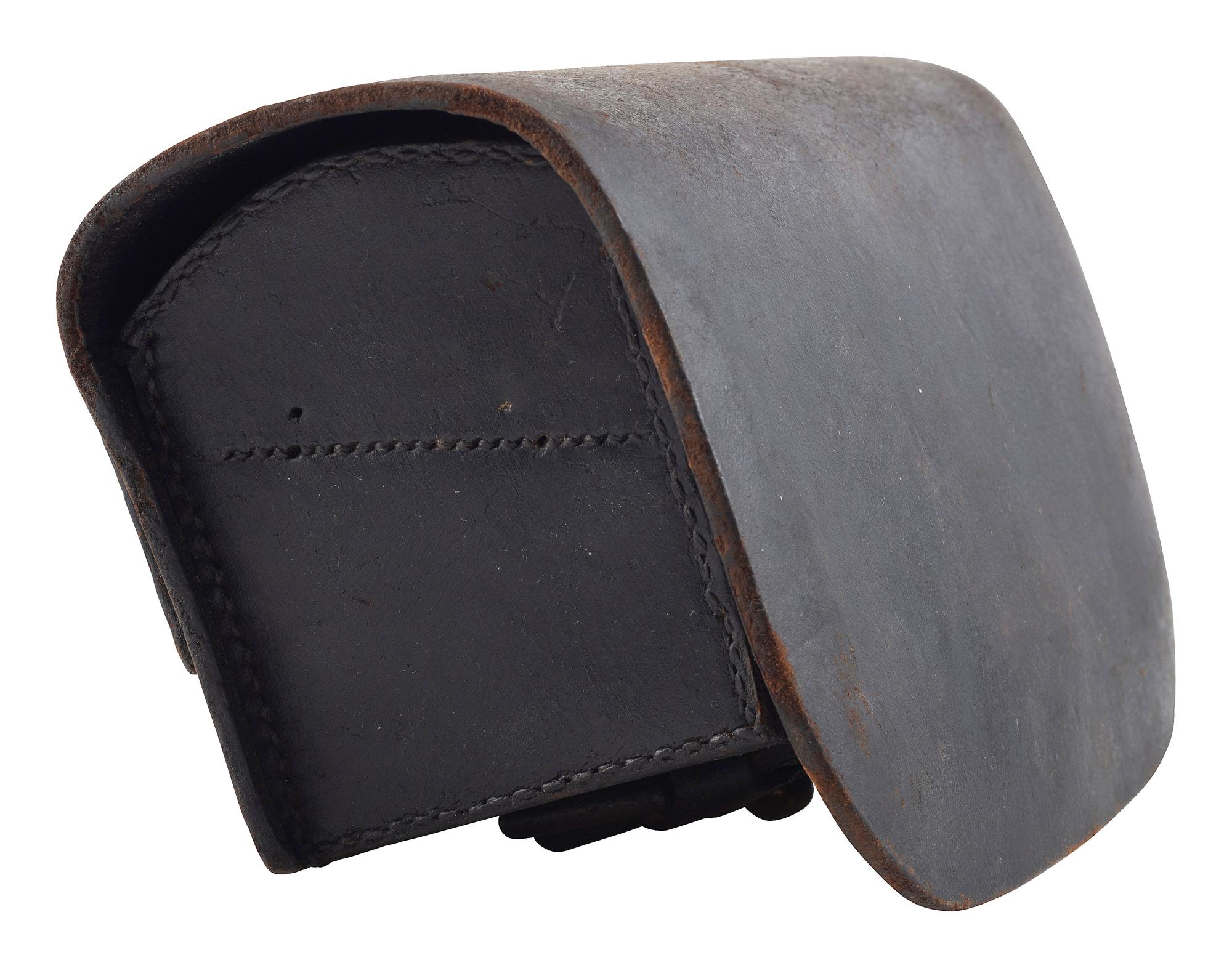 [CIVIL WAR]. Cartridge box with tins, possibly Confederate.