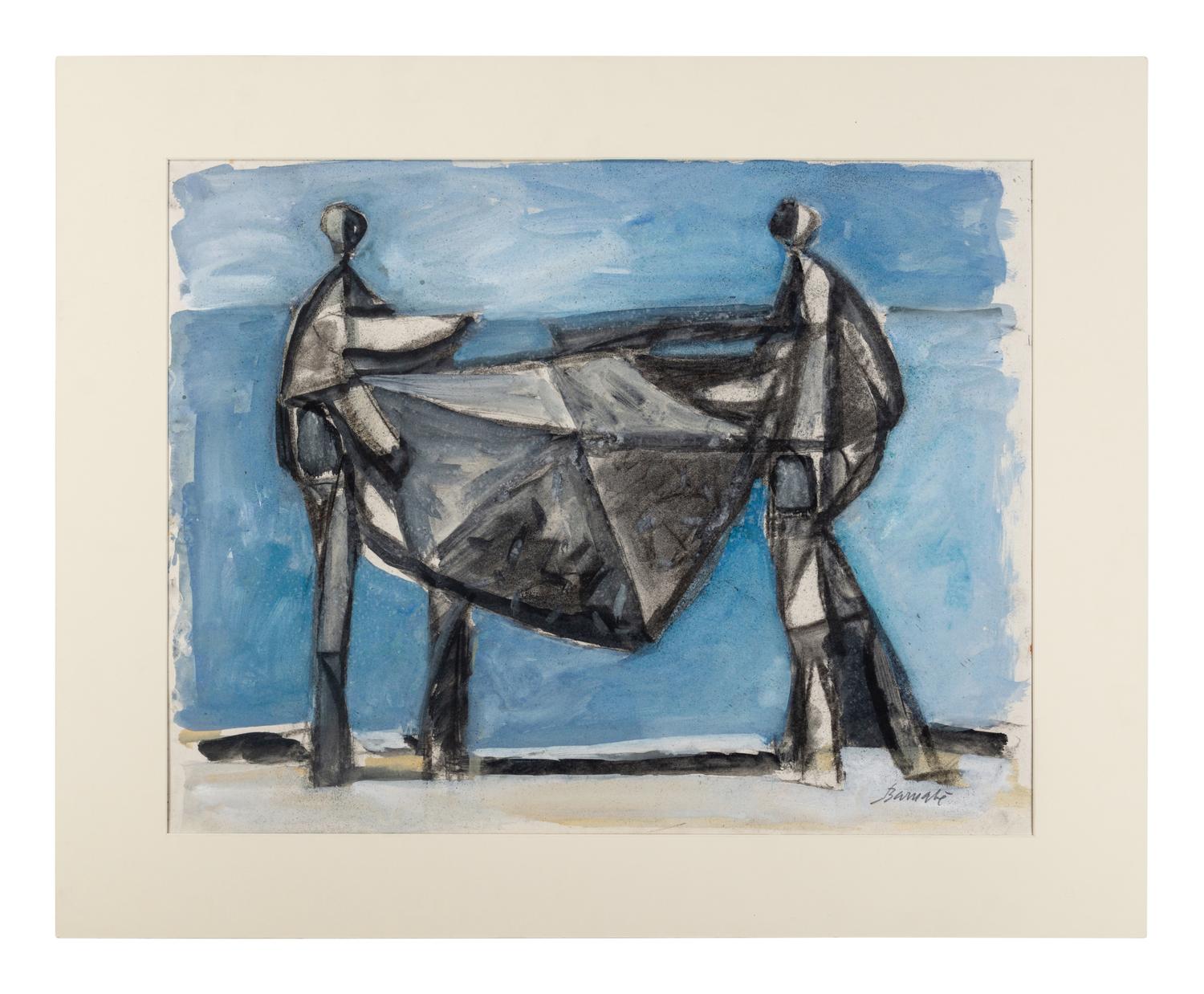 Two Fishermen on the Beach (Due pescatori sulla spiaggia) , c. 1955