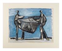 Two Fishermen on the Beach (Due pescatori sulla spiaggia) , c. 1955