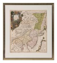 LOTTER, Tobias Conrad. Pensylvania Nova Jersey et Nova York cum Regionibus ad Fluvium Delaware in America Sitis ... Augsburg, 1756.