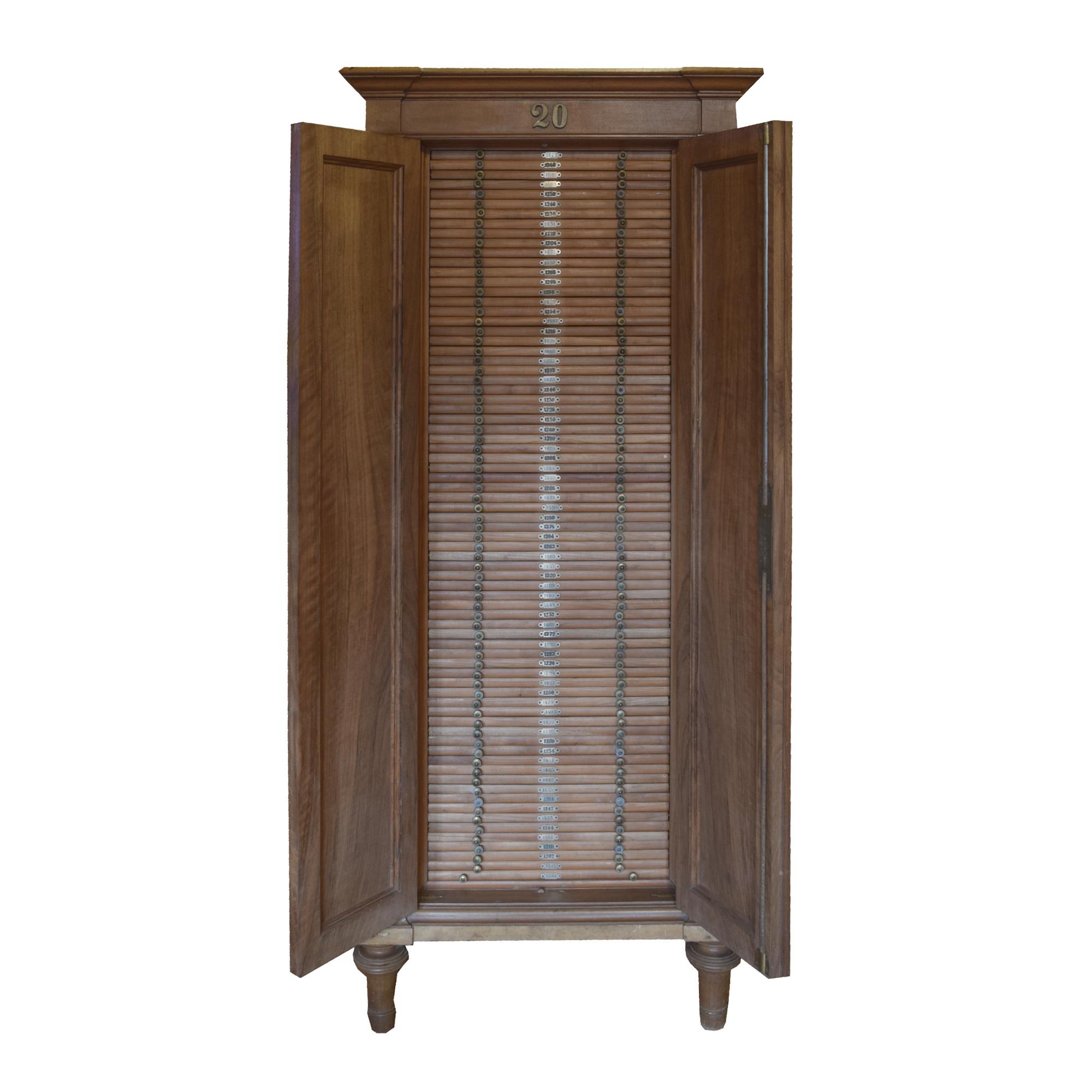 A Pair of Italian Walnut Specimen Cabinets 31" W x 19.5" D x 74.25" H — Italy, 19th Century