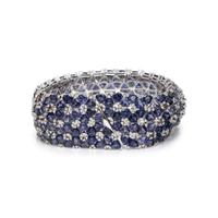 WHITE GOLD, IOLITE, AND DIAMOND BRACELET