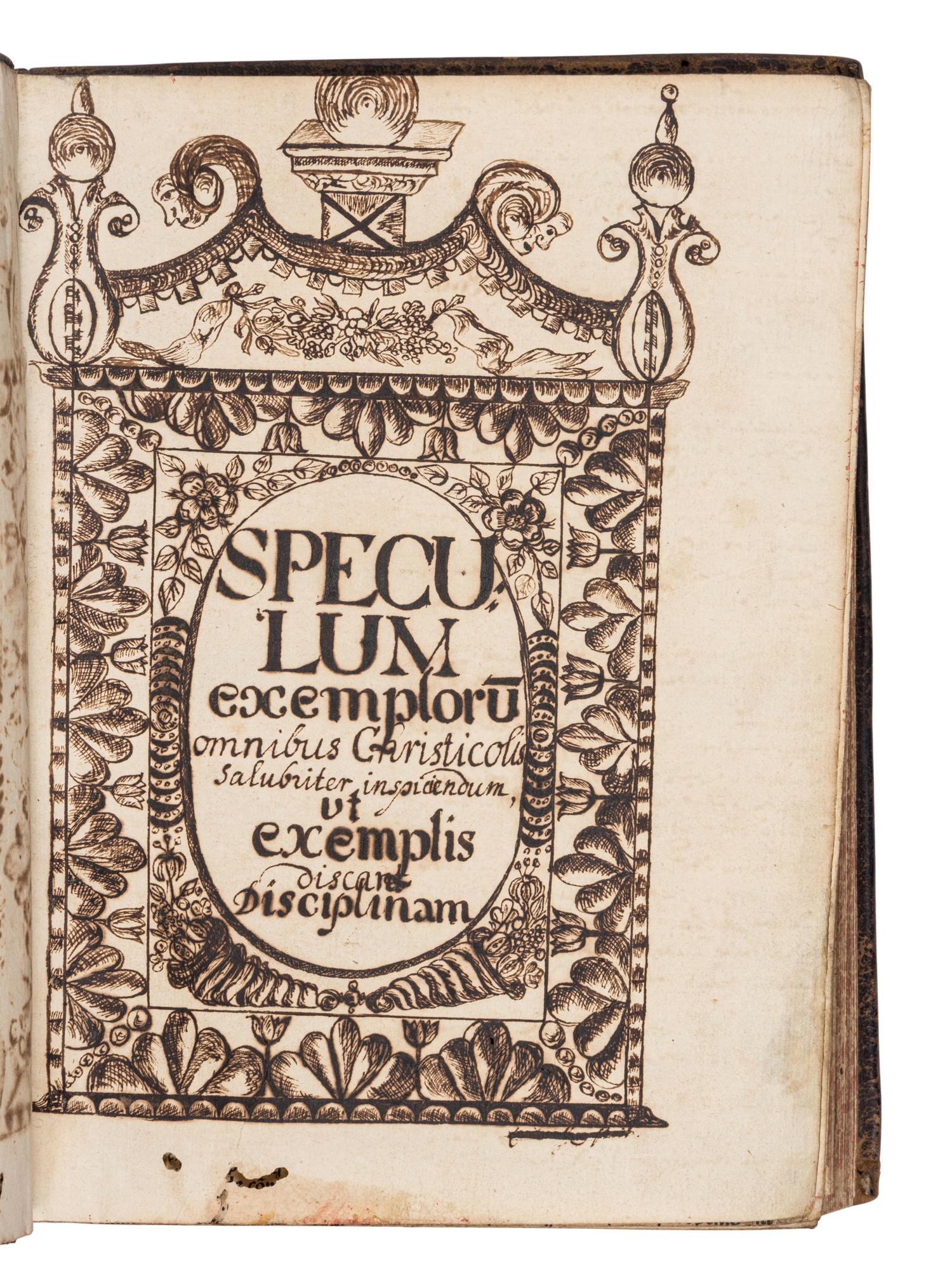Speculum exemplorum omnibus christicolis salubriter inspiciendum ut exemplis discant disciplinam . Strassburg : [Printer of the 1483 Jordanus de Quedlinburg (Georg Husner)], 4 Dec. 1495.