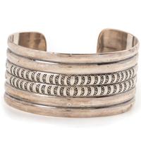 Navajo Stamped Sterling Silver Cuff Bracelet