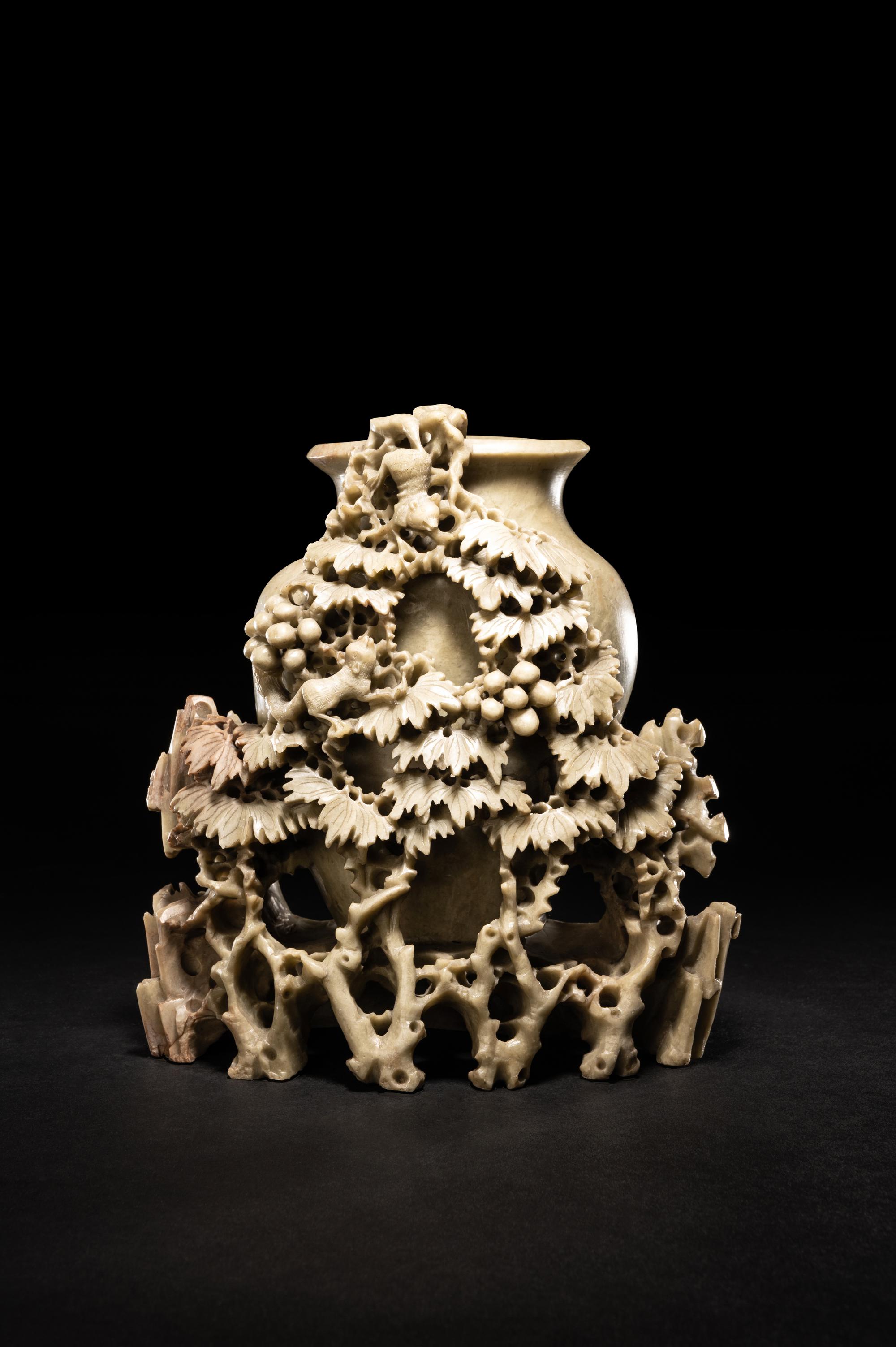 Three Chinese Carved Hardstone Vessels