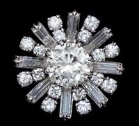 A Platinum, White Gold and Diamond Ring, French, 7.80 dwts.