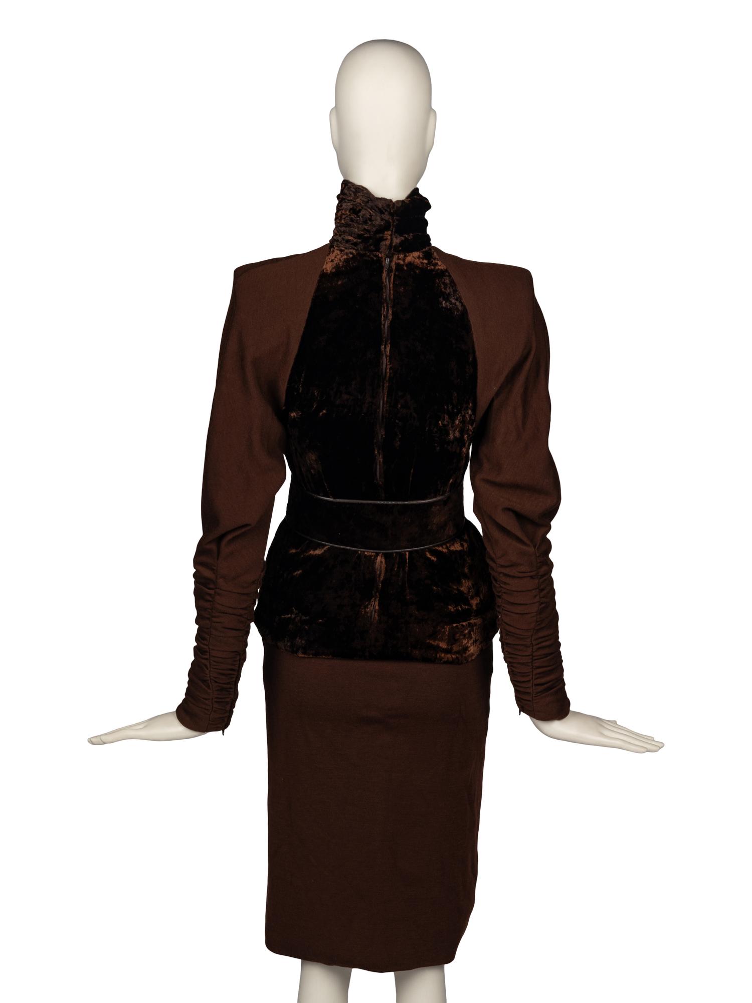 Galanos Three-Piece Crushed Velvet Ensemble, 1980s