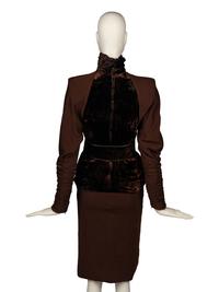 Galanos Three-Piece Crushed Velvet Ensemble, 1980s