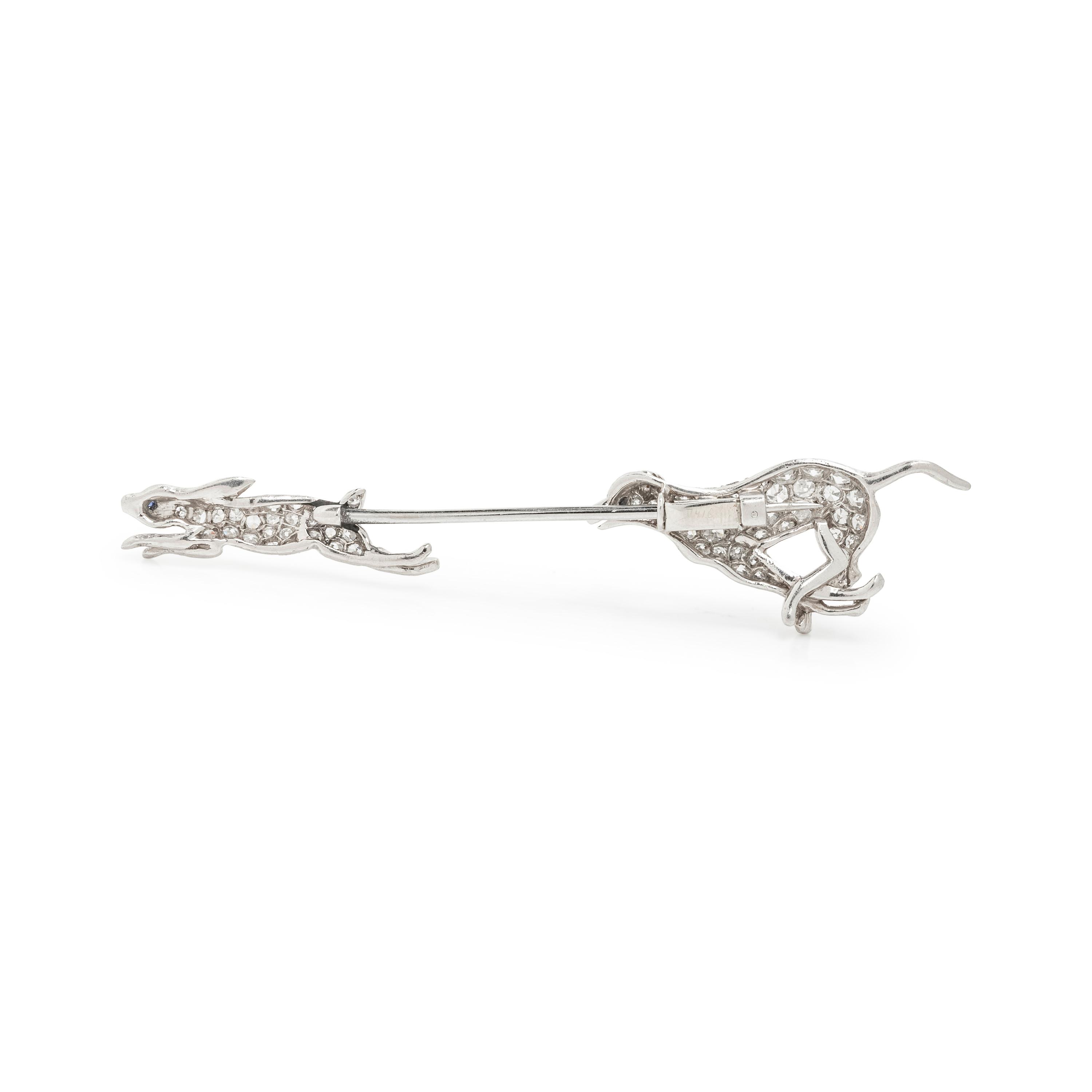 ANTIQUE, DIAMOND JABOT PIN