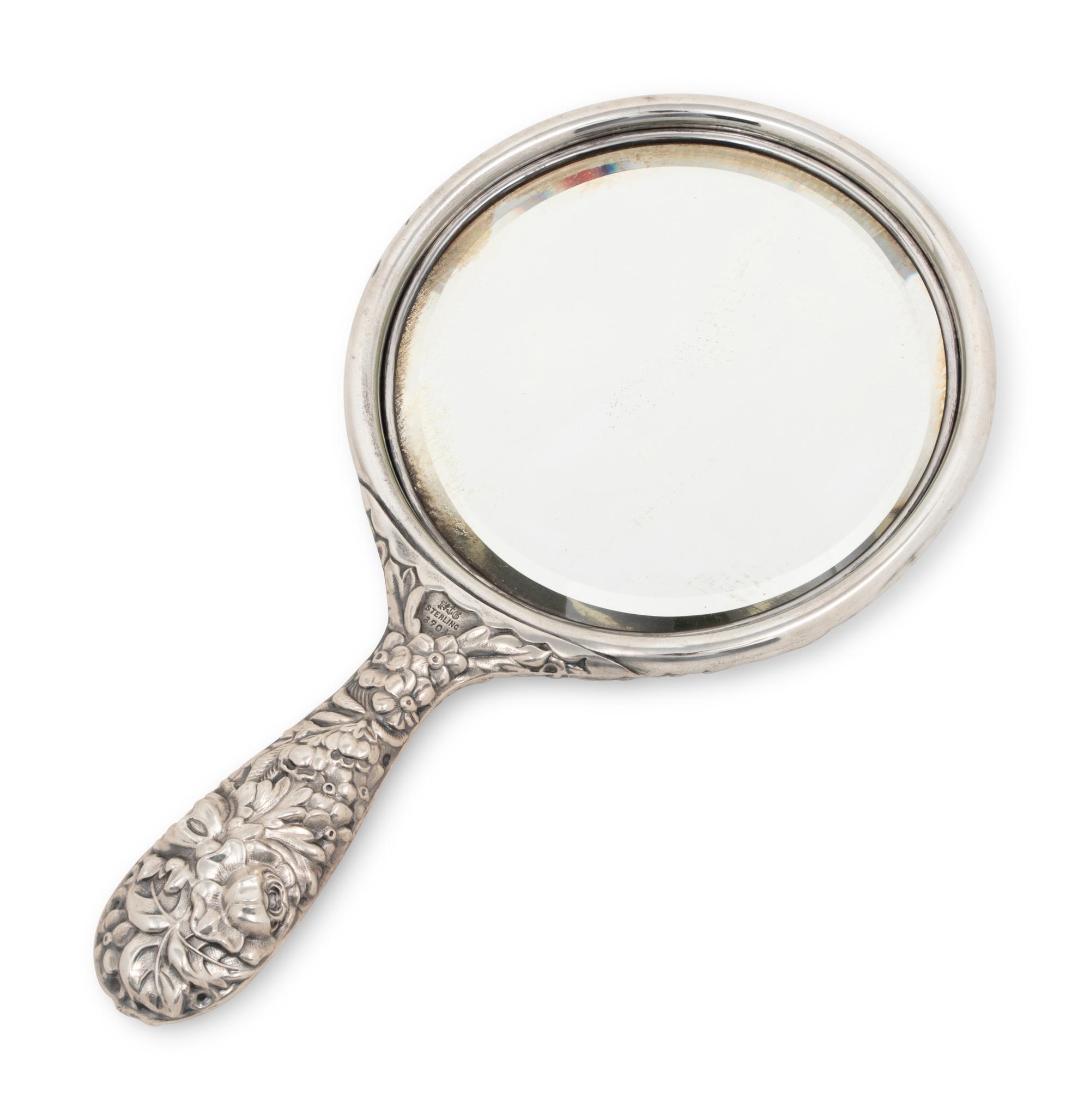 An American Silver Repoussé Hand Mirror