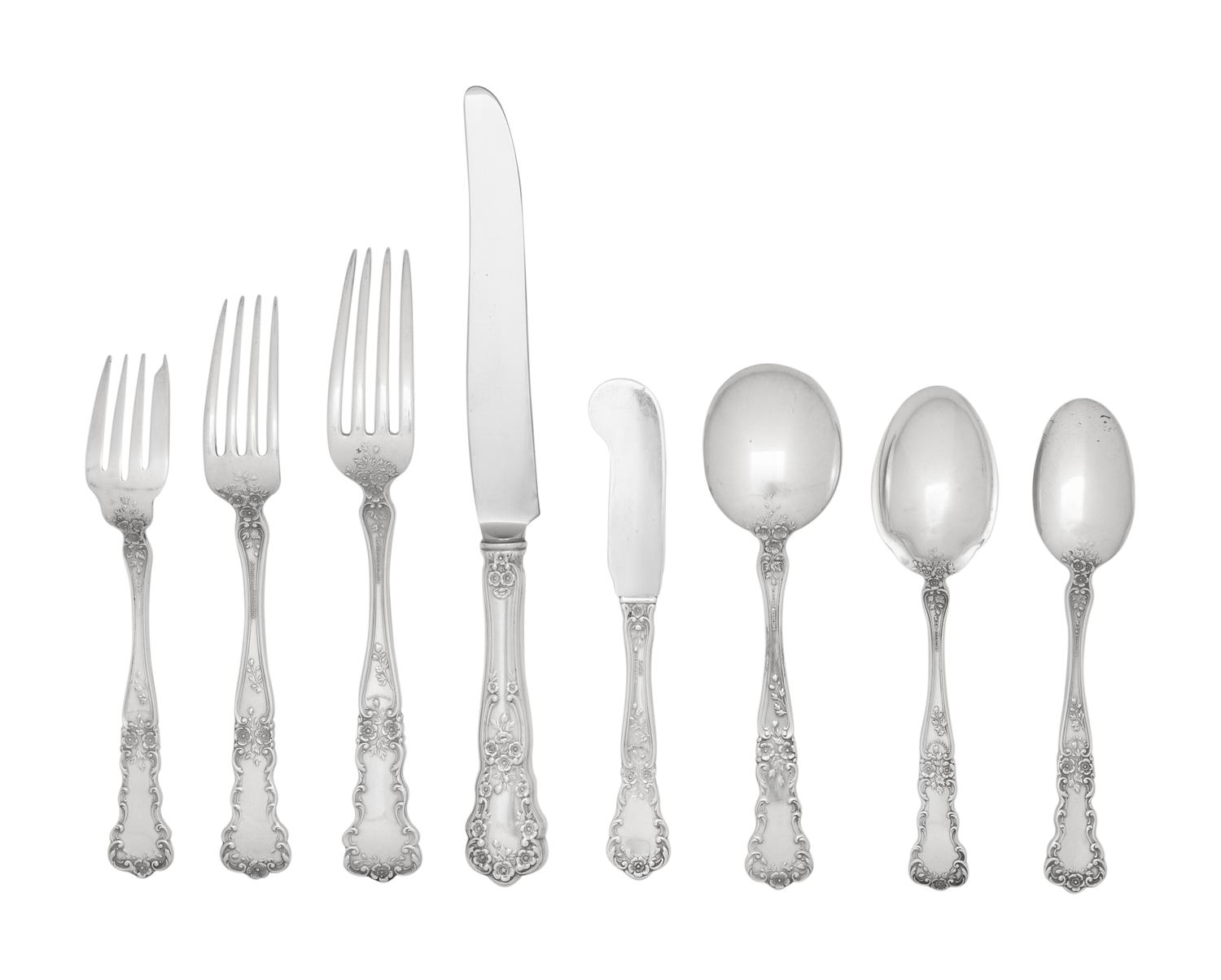 A Collection of American Silver Flatware Articles