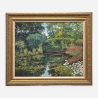 Claude Cambour (French, B. 1940) Bientôt l'Automne à Giverny (Le Pont Japonais de Claude Monet)