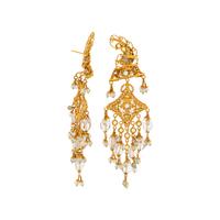 YELLOW GOLD AND GEMSTONE EARRINGS