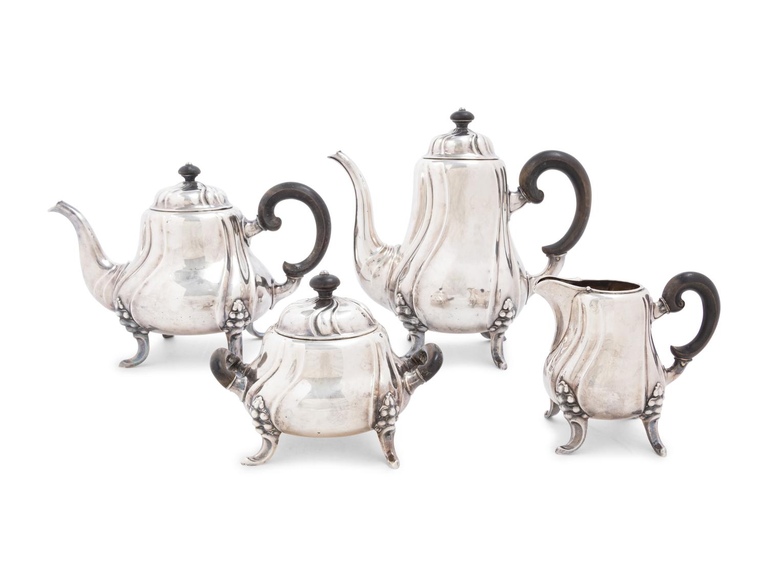 A German Silver-Plate Four-Piece Tea and Coffee Service