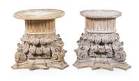 A Pair of Custom Cerused Wood Tables Height 29 1/4 inches. — 20TH CENTURY