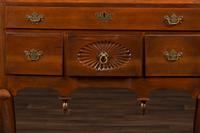 A Queen Anne Fan-Carved Cherrywood Bonnet Top High Chest