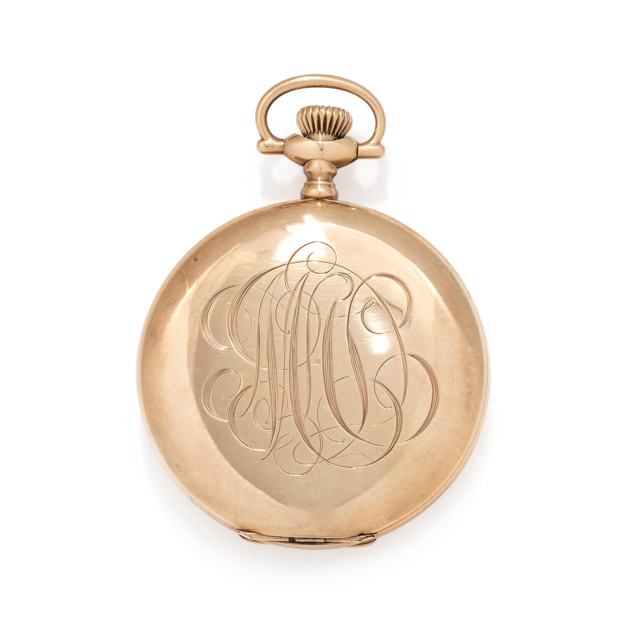 ELGIN, 14K YELLOW GOLD HUNTER CASE POCKET WATCH