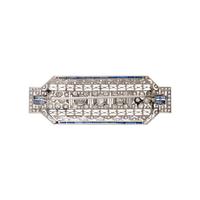 DIAMOND AND SYNTHETIC SAPPHIRE BROOCH
