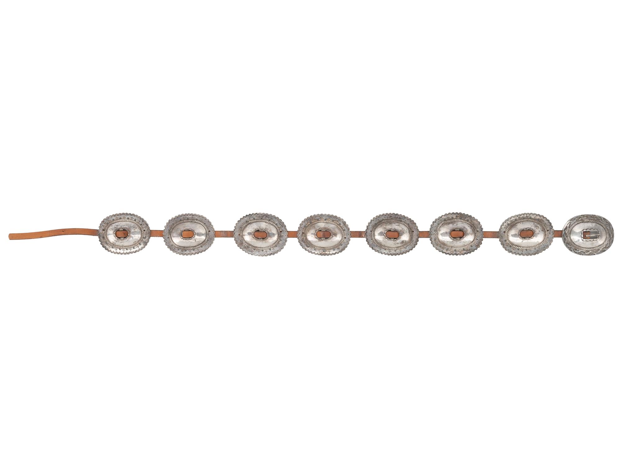Navajo First Phase Revival Concha Belt, with Earlier Buckle
