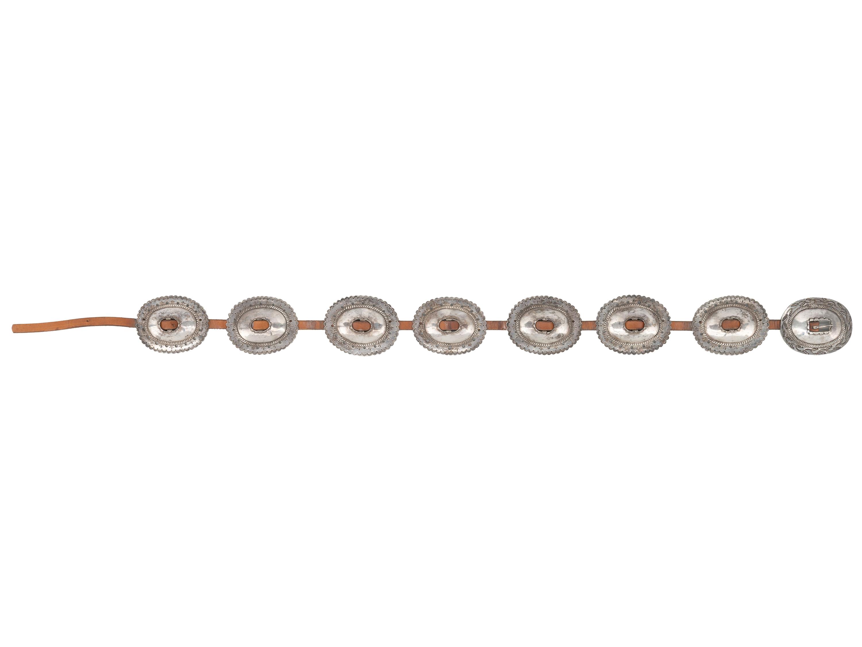 Navajo First Phase Revival Concha Belt, with Earlier Buckle