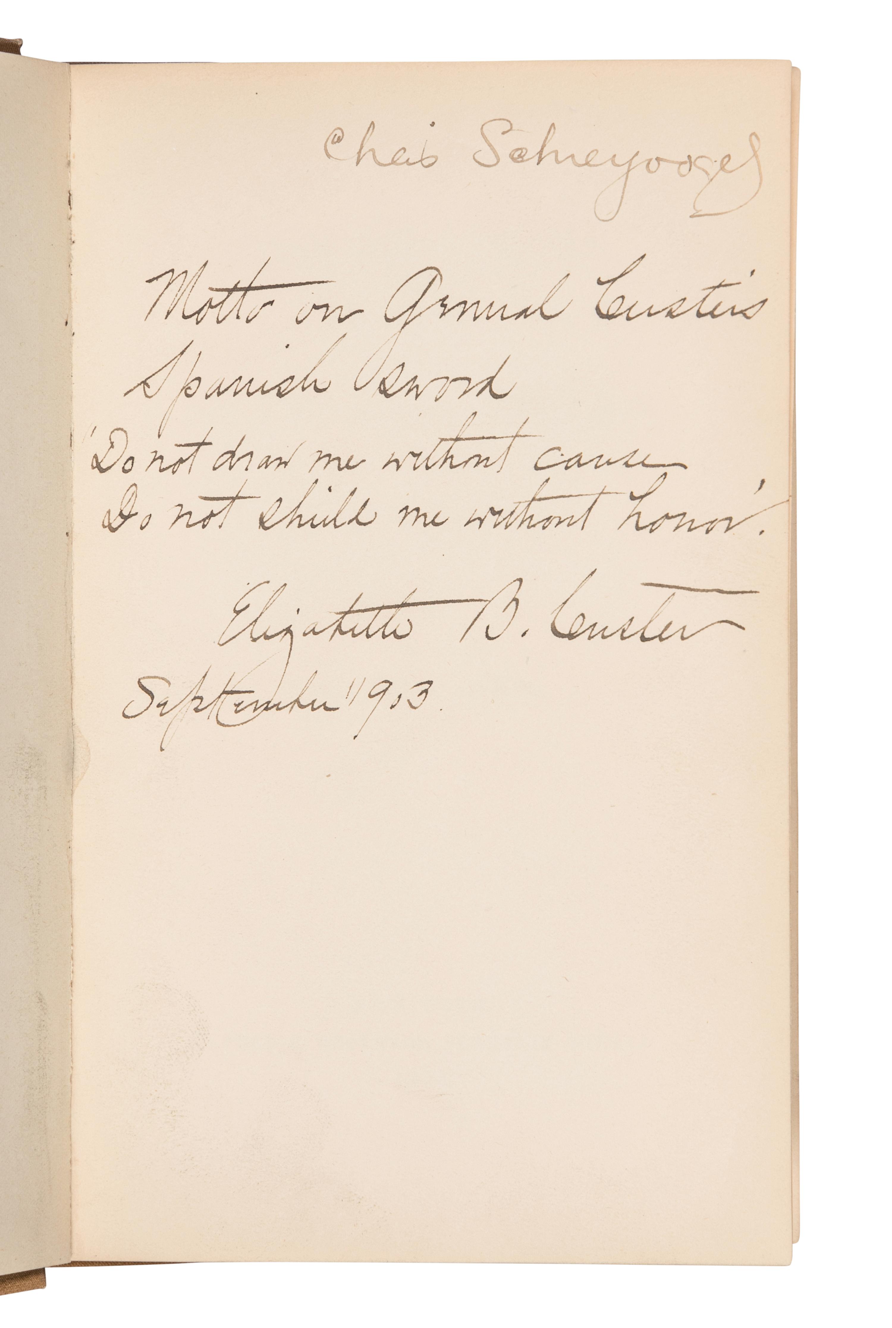 CUSTER, Elizabeth Bacon (1842-1933). Boots and Saddles . New York: Harper & Brothers, 1885.