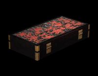 A Chinese Carved Red and Black Lacquer 'Dragon' Document Box