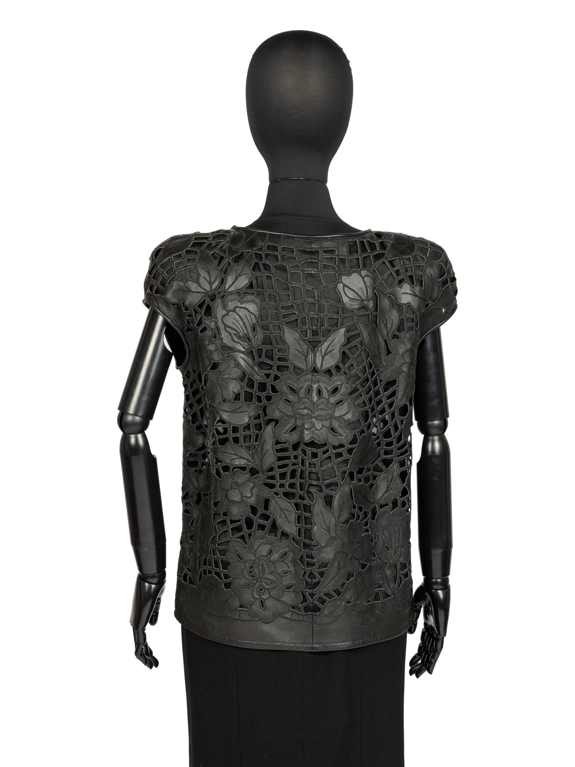 Valentino Leather Top, 1980s