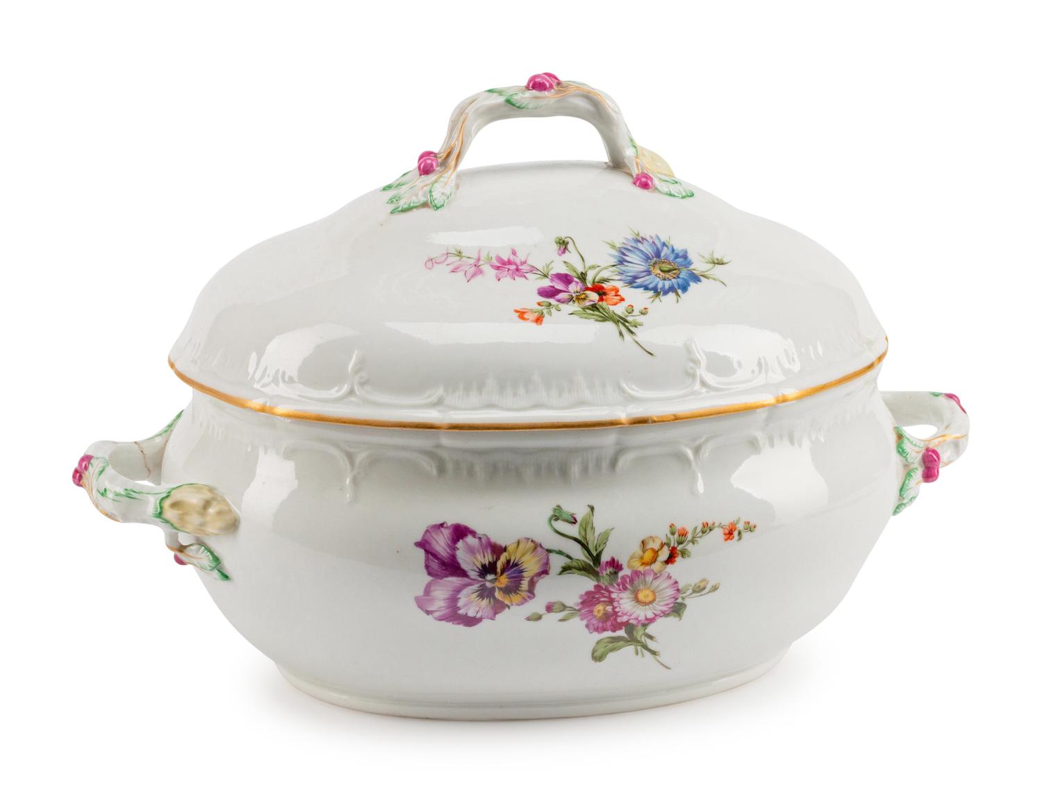 A German Porcelain Covered Tureen