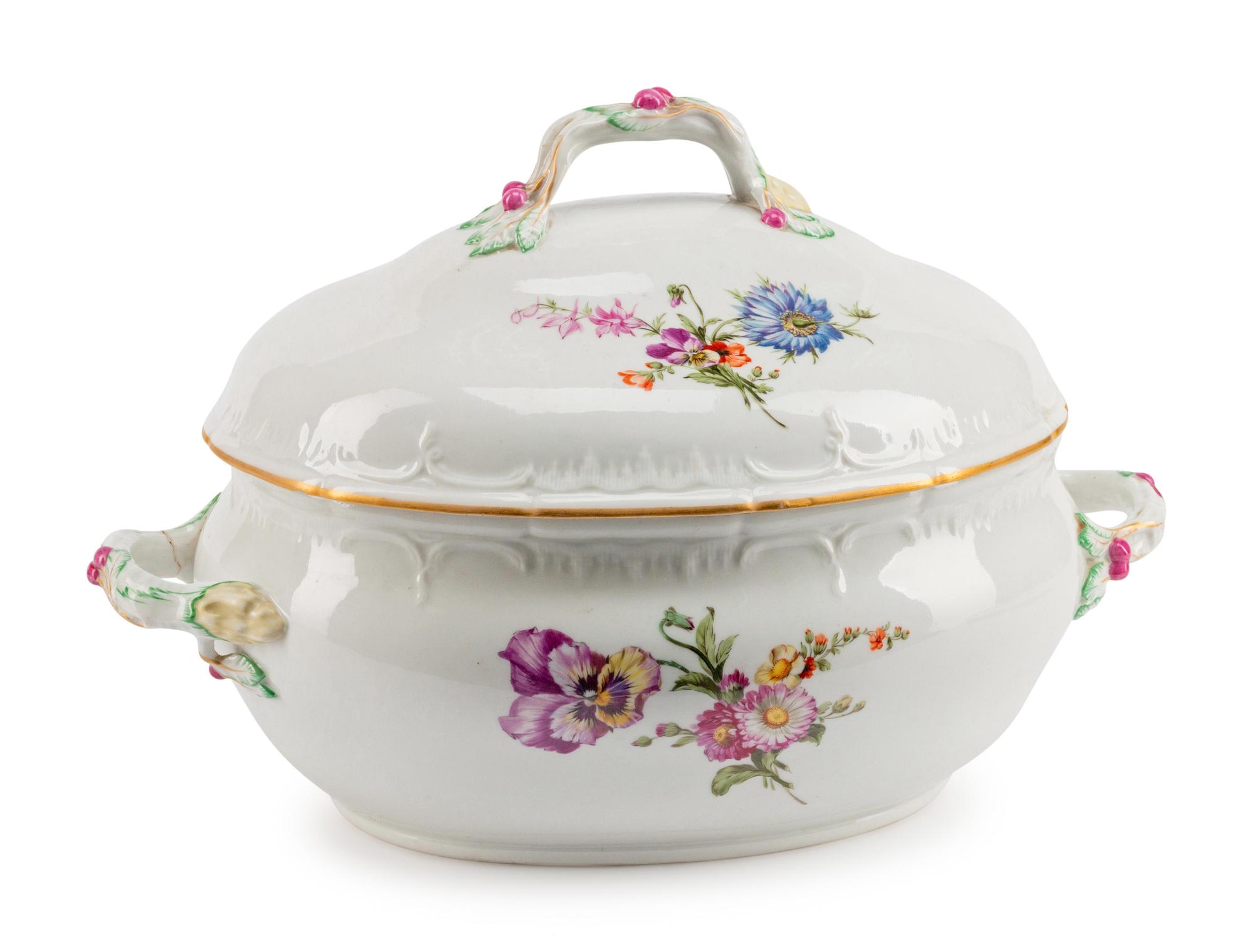 A German Porcelain Covered Tureen