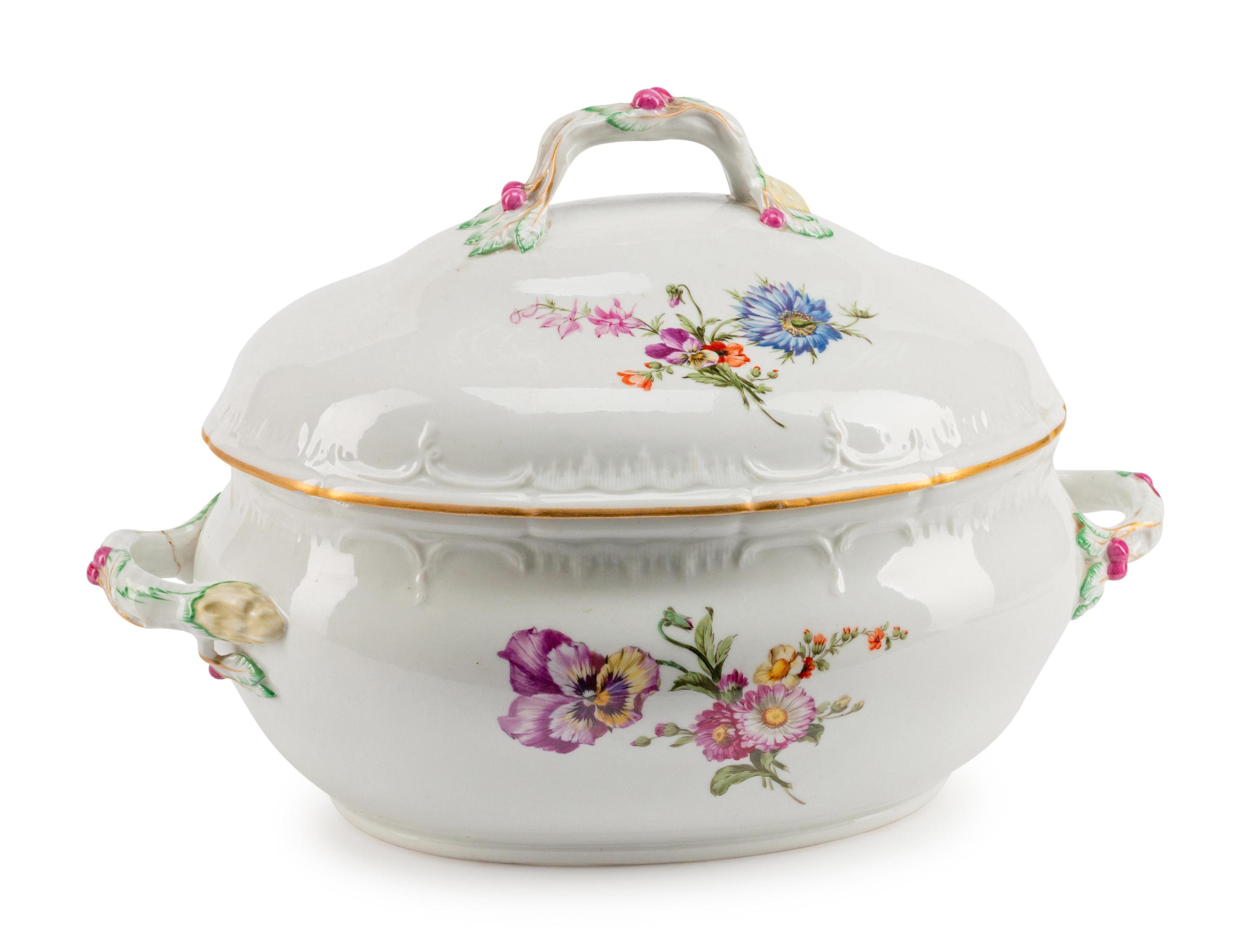 A German Porcelain Covered Tureen