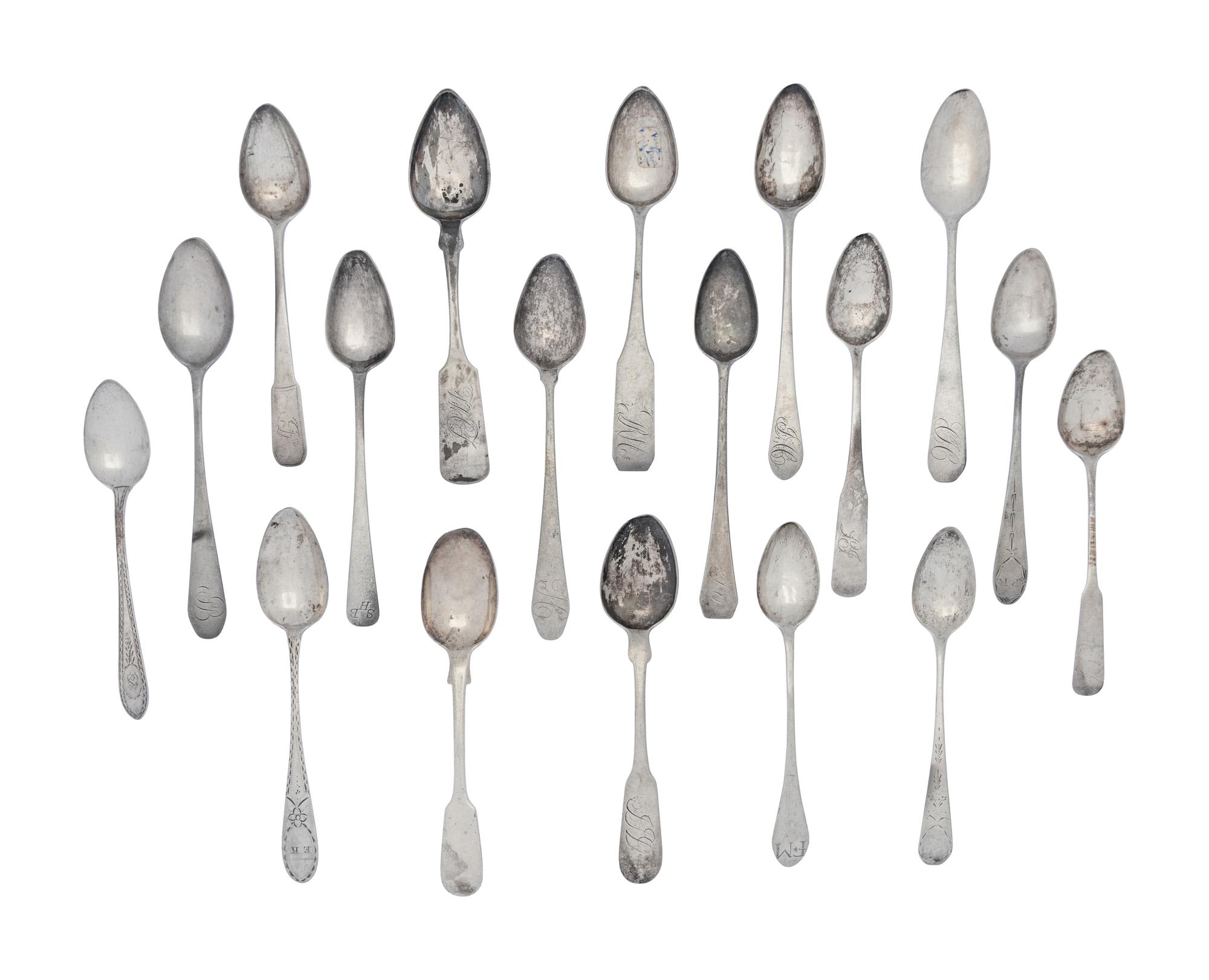 A Collection of American Silver Teaspoons