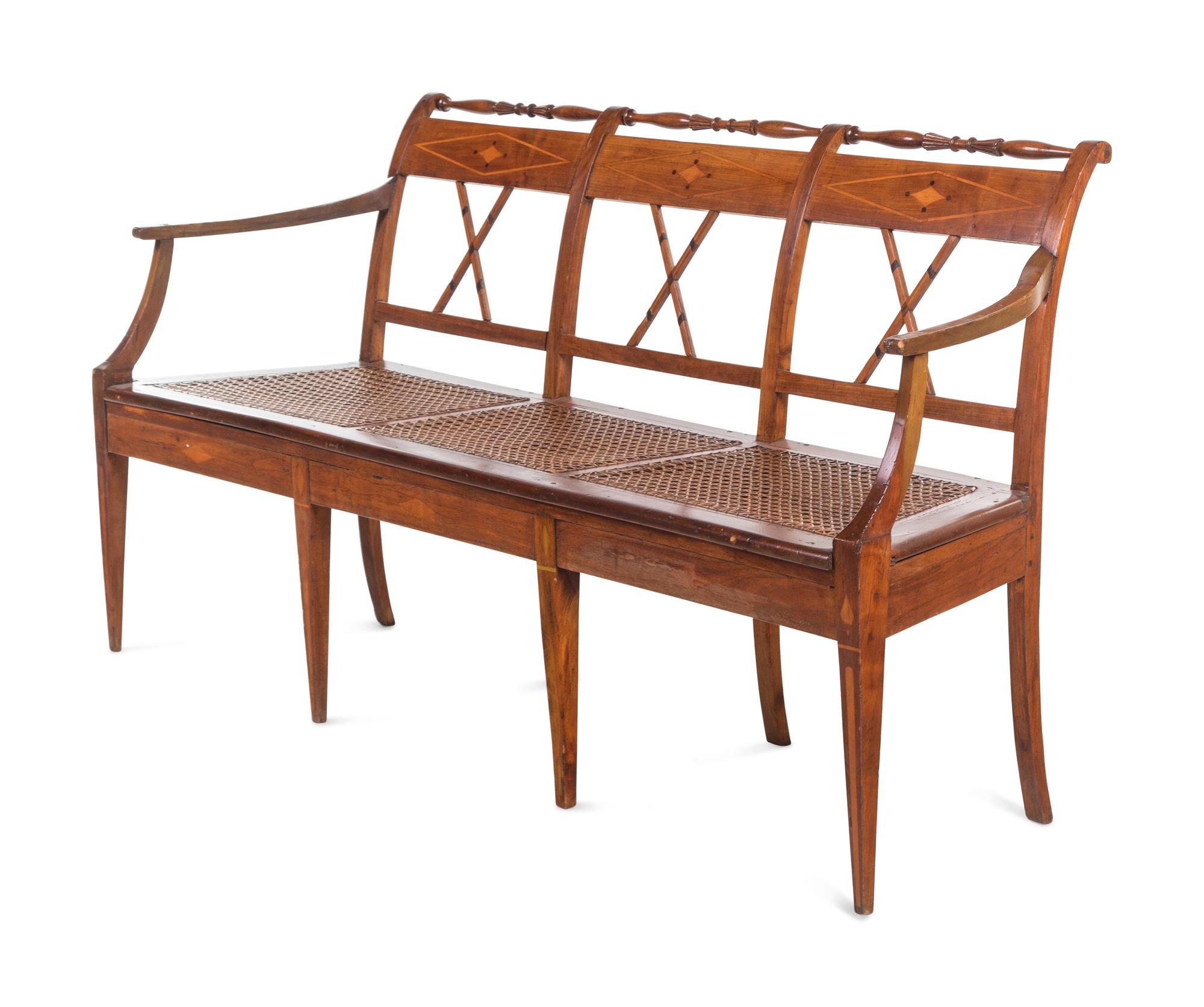 A French or Italian Provincial Fruitwood Bench