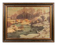 Stream in Winter Landscape