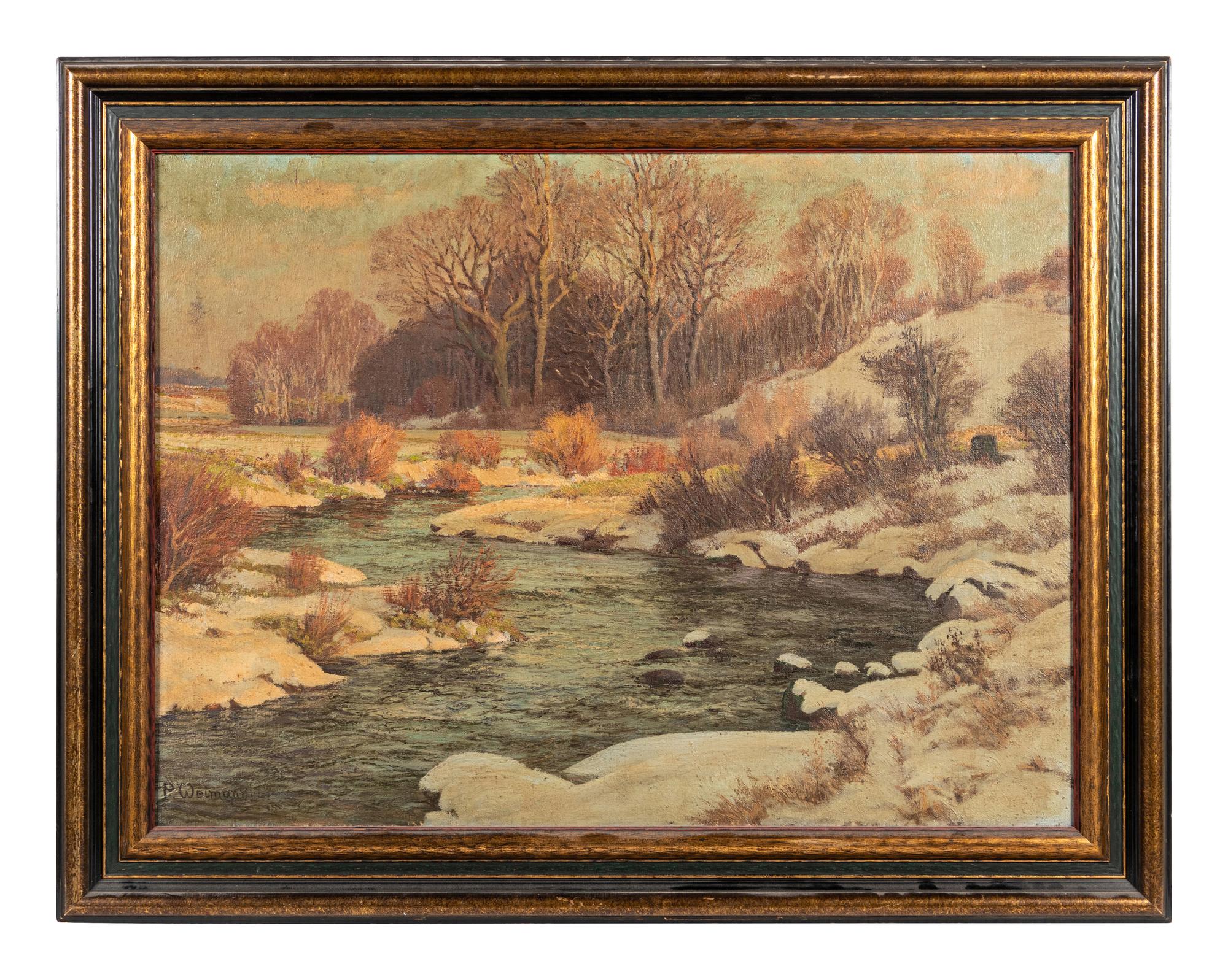 Stream in Winter Landscape