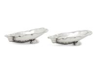 A Pair of Gorham Narragansett Silver Oyster Dishes