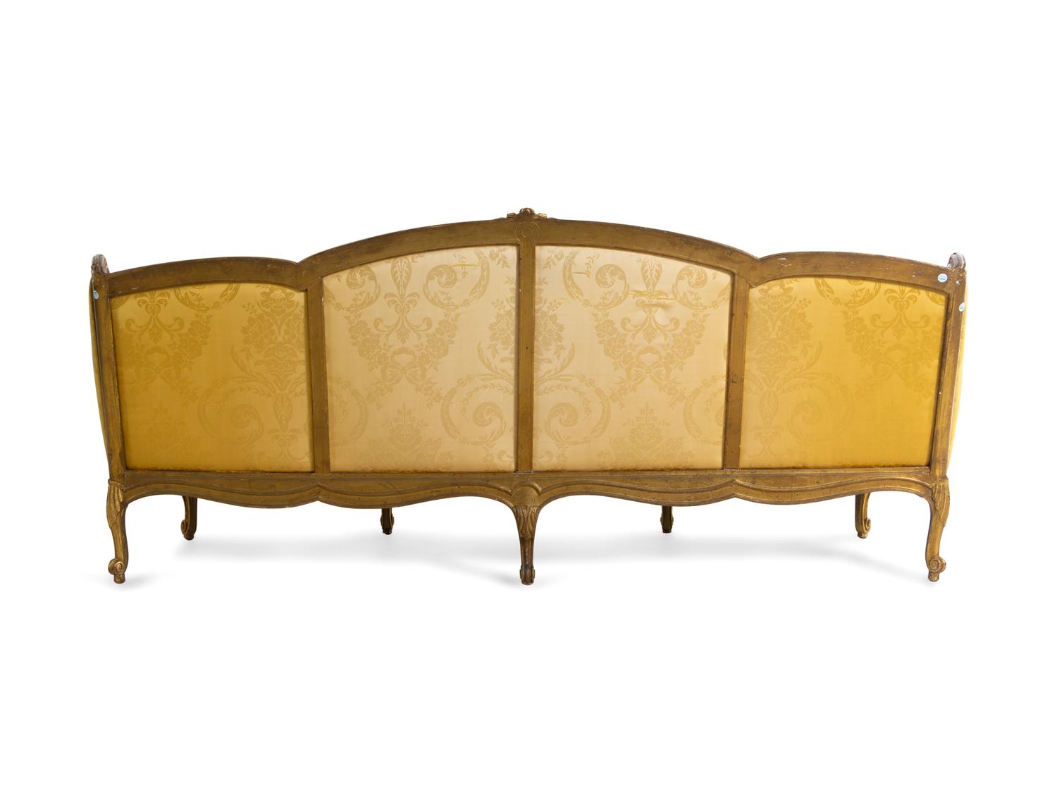 A Louis XV Style Carved Giltwood Sofa, 18th/19th Century