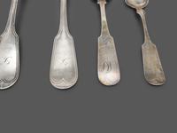A Collection of Coin Silver Flatware