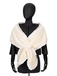 A Fur Stole & a Fur-Trimmed Velvet Wrap