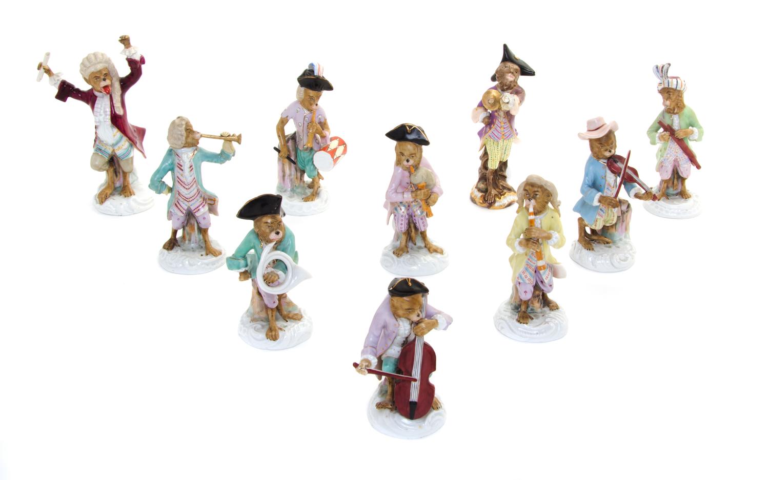 A Group of Continental Porcelain Figures Height of tallest 6 1/2 inches.