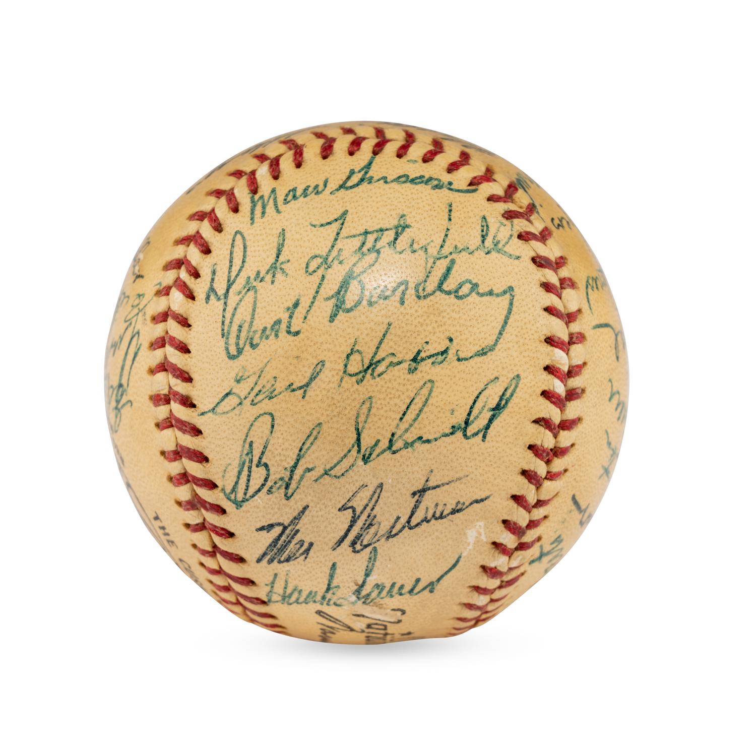 A 1957 New York Giants Team Signed Autograph Baseball Including Willie Mays (JSA Letter of Authenticity),