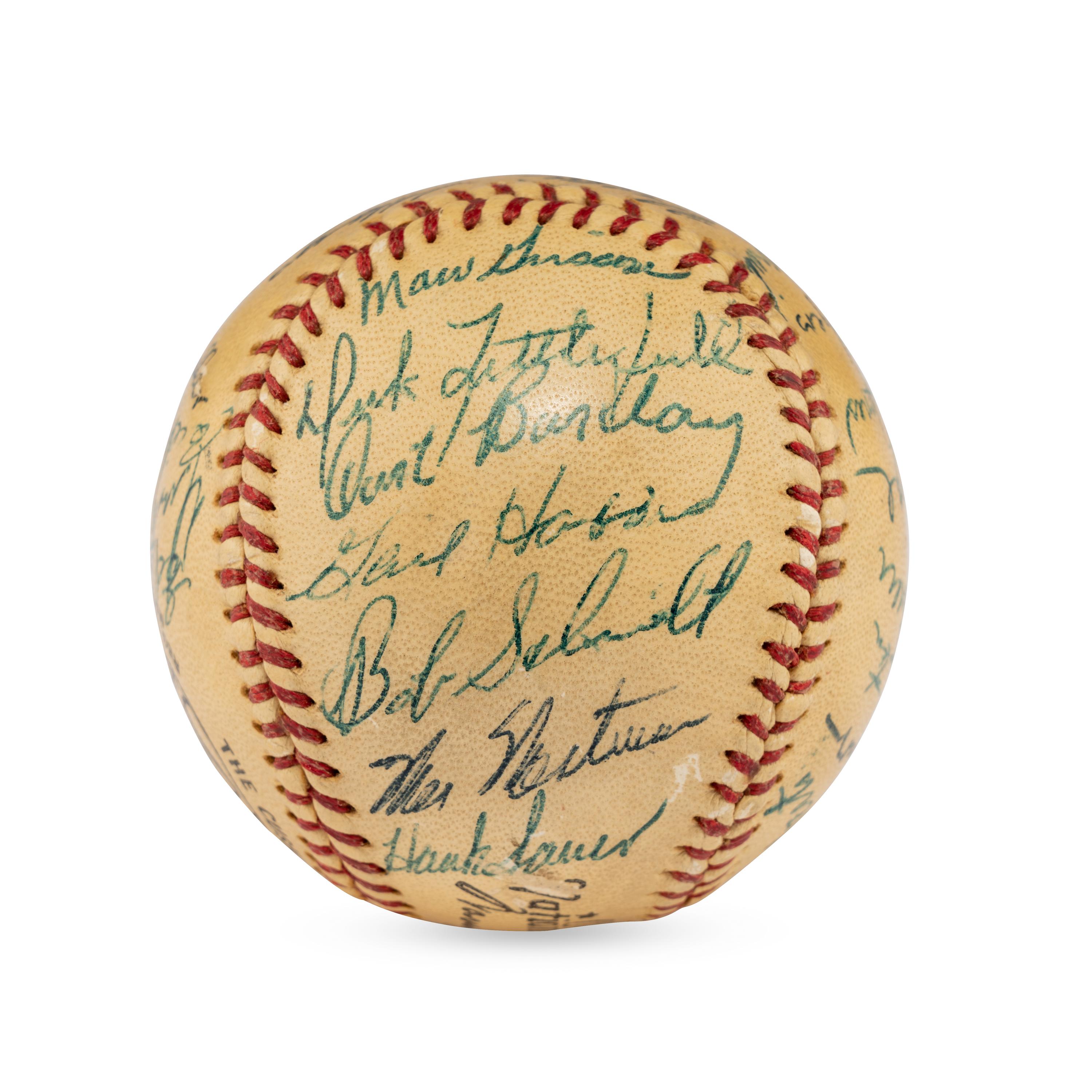 A 1957 New York Giants Team Signed Autograph Baseball Including Willie Mays (JSA Letter of Authenticity),