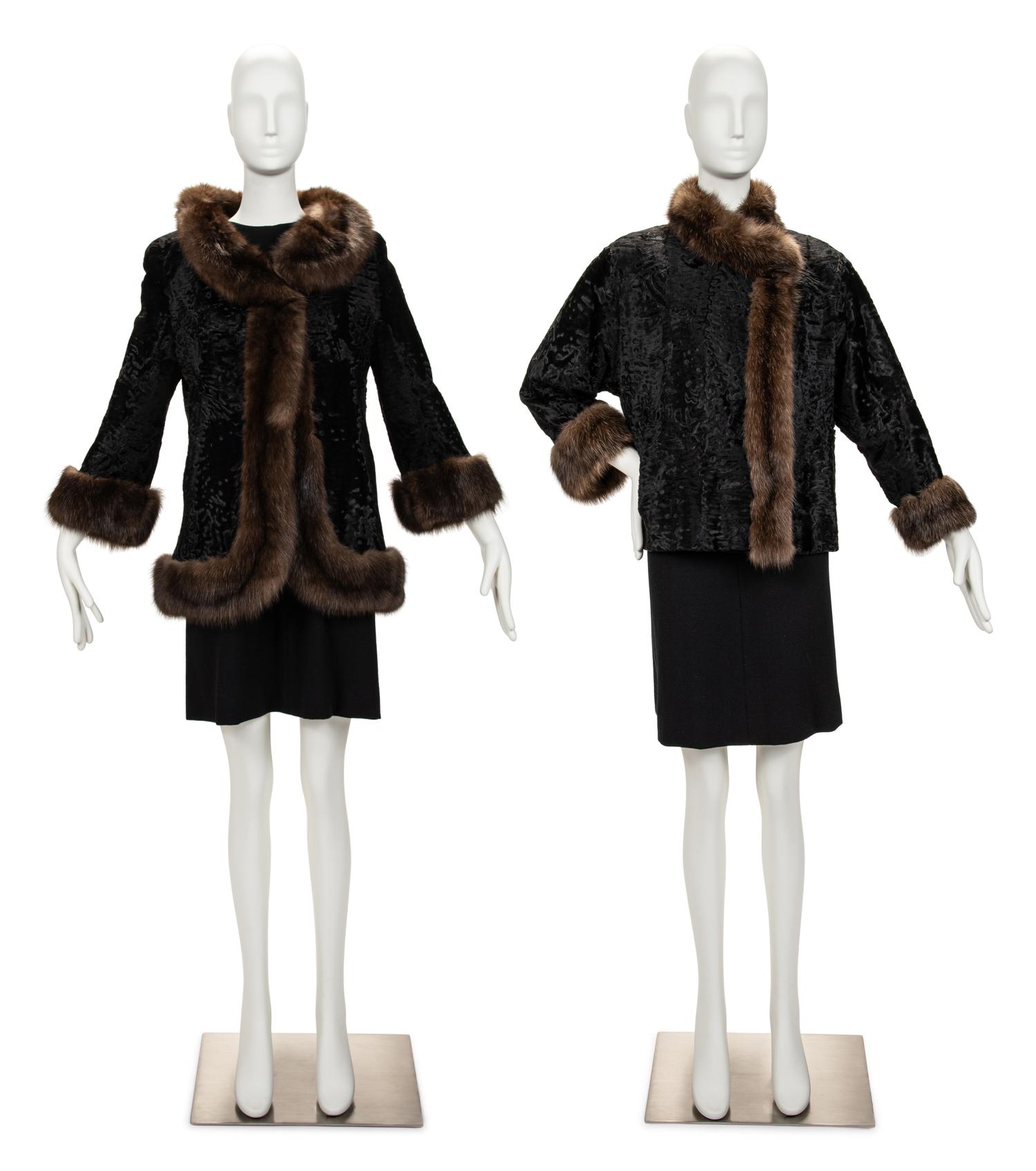 Two Mouratidis Broadtail Lamb and Sable Jackets